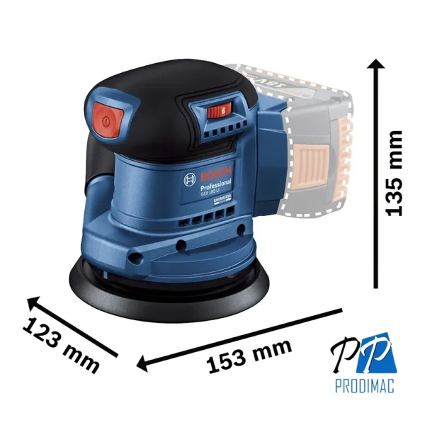 Lijadora Excéntrica 5" 18V Brushless Baretool Bosch GEX 185-LI 0601.3A5.0E0-000
