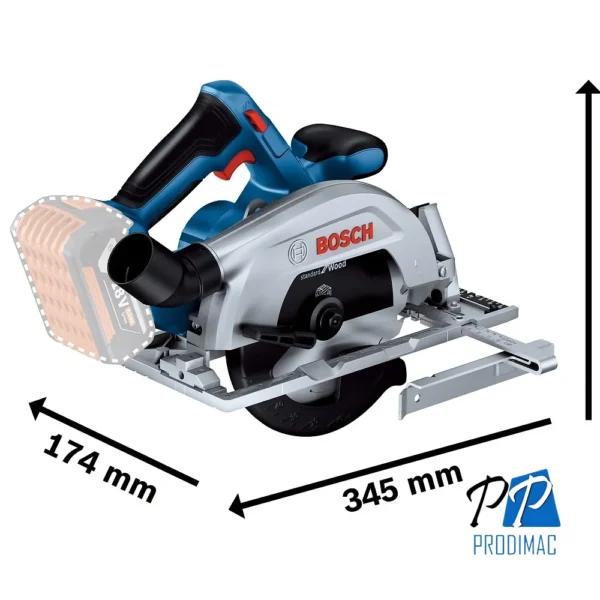 Sierra Circular 165 mm 18V 5000 Rpm (Sin Baterías / Sin Cargador) Bosch GKS 185-LI 0601.6C1.2E1-000