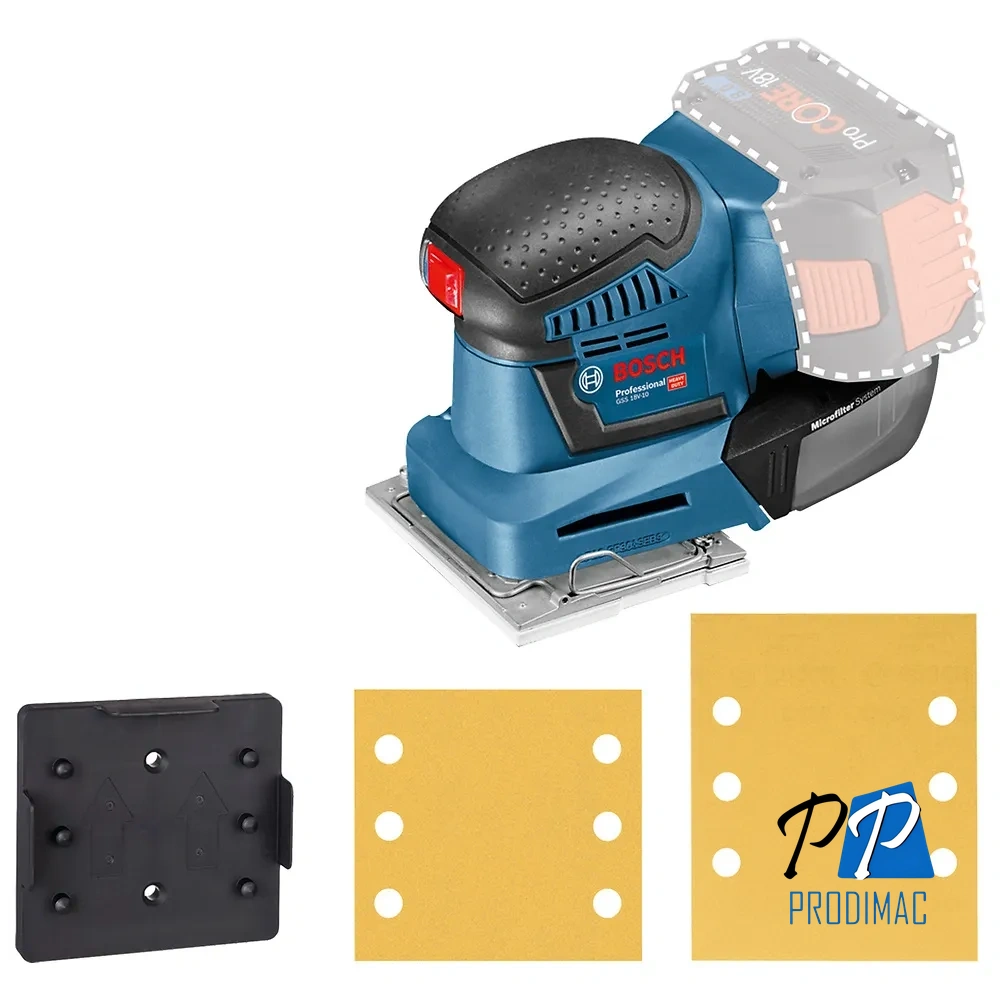 Lijadora Orbital 1/4 (115 x 107 mm) 18V Baretool Bosch GSS 18V-10 0601.9D0.200-000