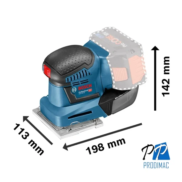 Lijadora Orbital 1/4 (115 x 107 mm) 18V Baretool Bosch GSS 18V-10 0601.9D0.200-000