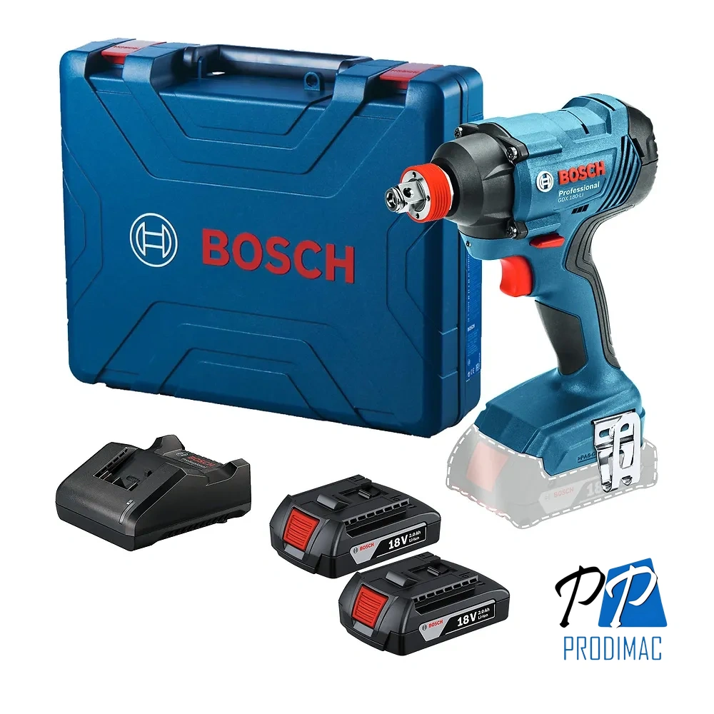 Llave de Impacto 1/2" 18V 180 Nm 2 Bat y Carg Bosch GDX 180-LI 0601.9G5.2E0-000