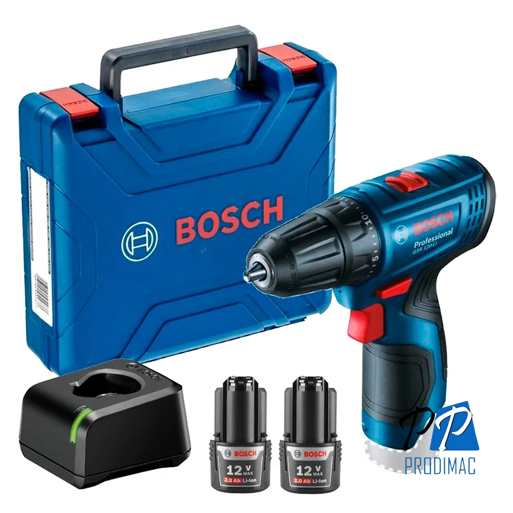 Taladro Atornillador 3/8" 12V 30Nm 2 Bat 2.0 Ah Bosch GSR 120 LI 0601.9G8.0E0-000