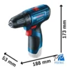 Taladro Atornillador 3/8" 12V 30Nm Baretool Bosch GSR 120-LI 0601.9G8.0E5-000