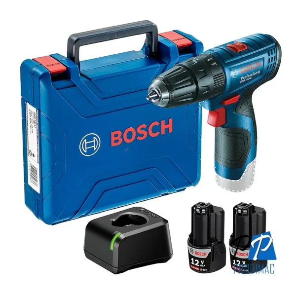 Taladro Percutor 3/8" 12V Inc 2 Bat 2.0 Ah + Carg Bosch GSB 120-LI 0601.9G8.1E0-000