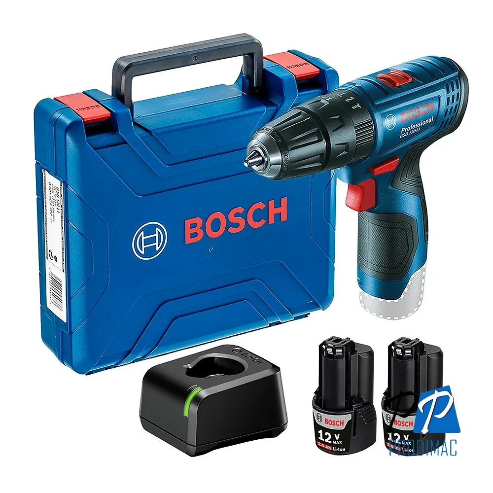 Taladro Percutor 3/8" 12V Inc 2 Bat 2.0 Ah + Carg Bosch GSB 120-LI 0601.9G8.1E0-000