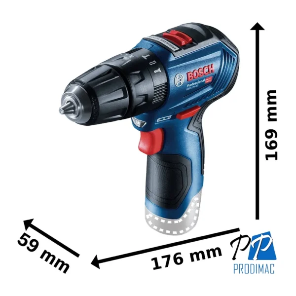 Taladro Percutor 3/8" 12V Brushless 30Nm Baretool Bosch GSB 12V-30 0601.9G9.102-000