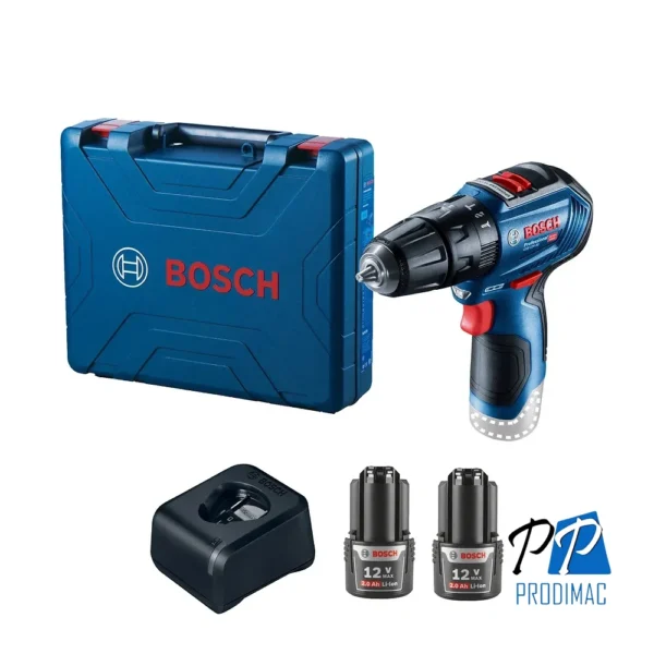 Taladro Percutor 3/8" 12V Brushless 30Nm 2 Bat 2.0 Ah Bosch GSB 12V-30 0601.9G9.1E0-000