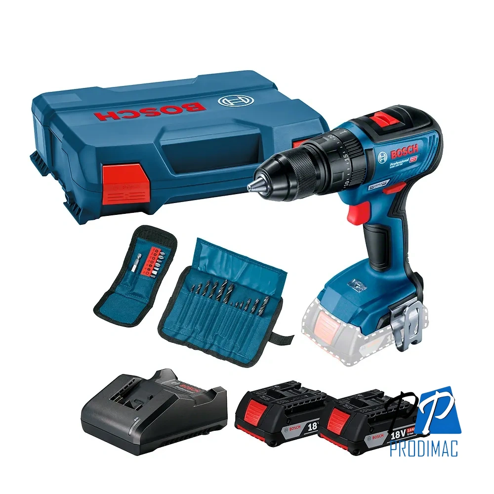 Taladro Percutor 1/2" 18V Brushless GSB 18V-50 + 23 Accesorios Bosch 0601.9H5.1E3-000
