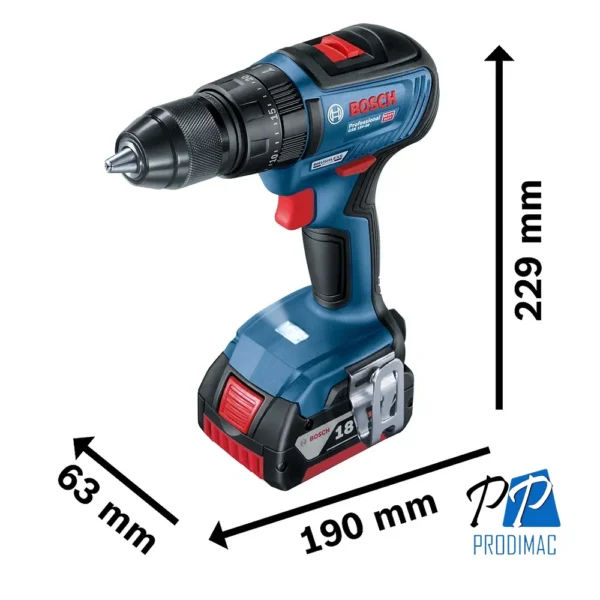 Taladro Percutor 1/2" 18V Brushless Inc 1 Bat + Carg Bosch GSB 18V-50 0601.9H5.1E5-000