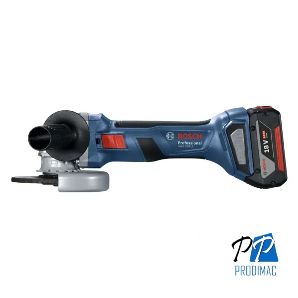 Amoladora Angular 5" 18V Brushless Inc 2 Bat y Carg Bosch GWS 180-LI 0601.9H9.0E1-000