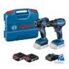 Taladro Percutor 1/2" GSB 185-LI + Atornillador de Impacto 1/4" Hex GDR 18V-200 Bosch 0601.9J2.1E0-000