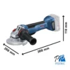 Amoladora Angular 5" 18V Brushless Baretool Bosch GWS 18V-10 P 0601.9J4.1E0-000