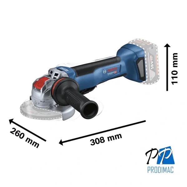 Amoladora Angular 5" X-LOCK 18V Brushless Baretool Bosch GWX 18V-10 P 0601.9J4.2E0-000