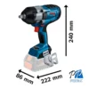 Llave de Impacto 1/2" 18V Brushless 1000 Nm Baretool Bosch GDS 18V-1000 0601.9J8.3E1-000