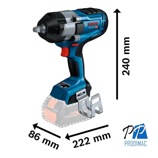 Llave de Impacto 1/2" 18V Brushless 1000 Nm Baretool Bosch GDS 18V-1000 0601.9J8.3E1-000