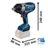 Llave de Impacto 3/4" 18V Brushless 1050 Nm Baretool Bosch GSD 18V-1050 H 0601.9J8.5E1-000