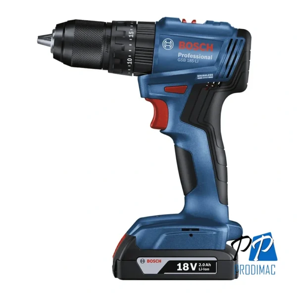 Taladro Percutor 1/2" 18V Brushless 2 Bat 2.0 Ah Bosch GSB 185-LI 0601.9K3.1E0-000