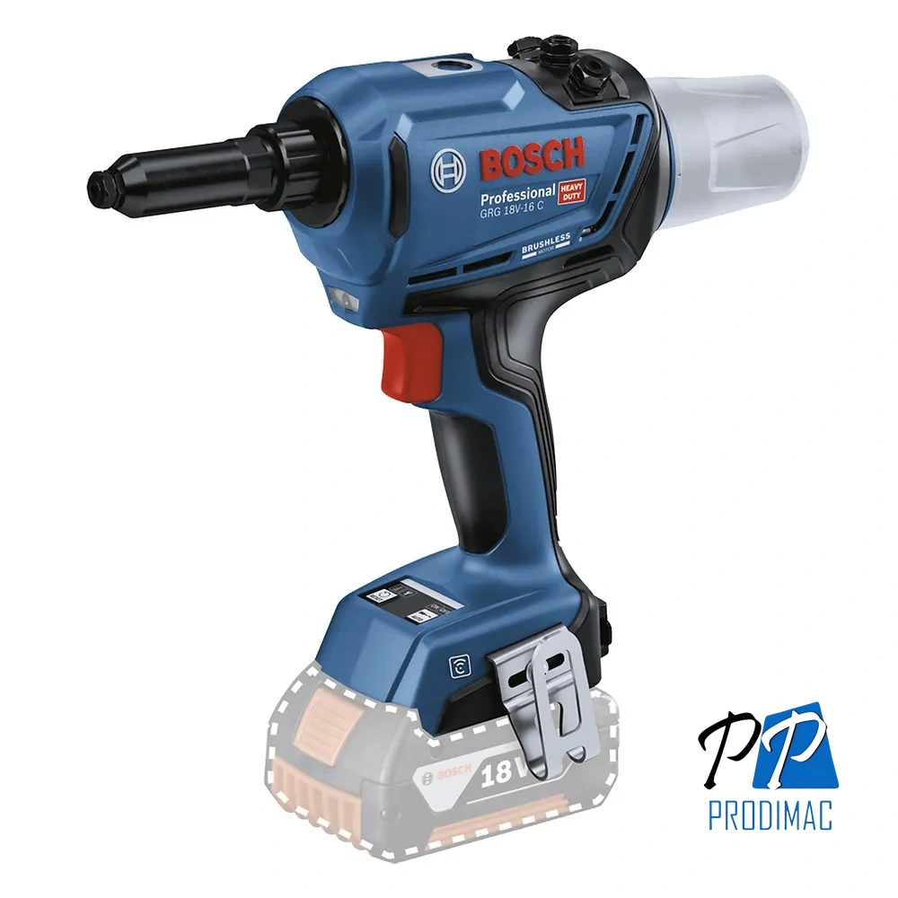 Remachadora 18V 16.000 N 3-6,4 mm (Sin Baterias / Sin Cargador) C.C. Bosch GRG 18V-16 C 0601.9K5.0E0-000