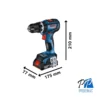 Taladro Percutor 1/2" 18V Brushless Inc 2 Bat y Carg Bosch GSB 18V-90 C 0601.9K6.1E1-000