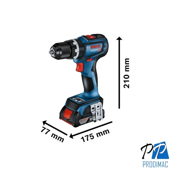 Taladro Percutor 1/2" 18V Brushless Inc 2 Bat y Carg Bosch GSB 18V-90 C 0601.9K6.1E1-000