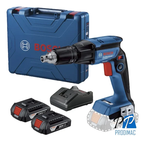 Atornillador para Drywall 1/4" Hex 18V Brushless 2 Bat y Carg Bosch GTB 185-LI 0601.9K7.0E0-000