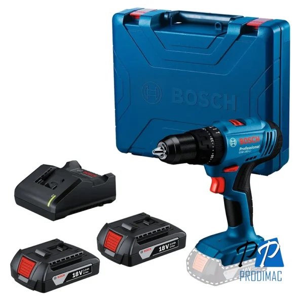 Taladro Percutor 1/2" 18V 2 Bat 2.0 Ah Bosch GSB 183-LI 0601.9K9.1E0-000