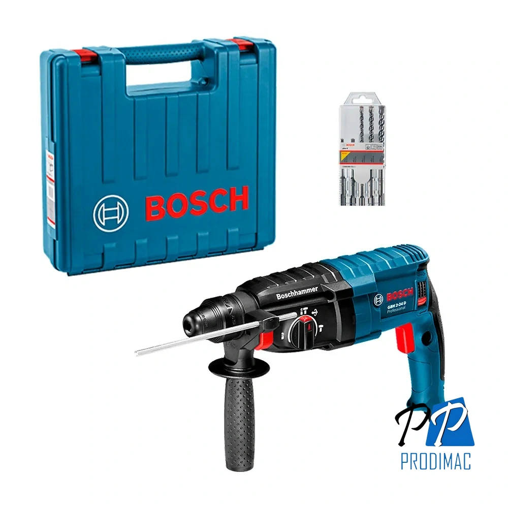 Rotomartillo SDS Plus 820W 2.7J + 5 Brocas Bosch GBH 2-24D 0611.2A0.2N1-000