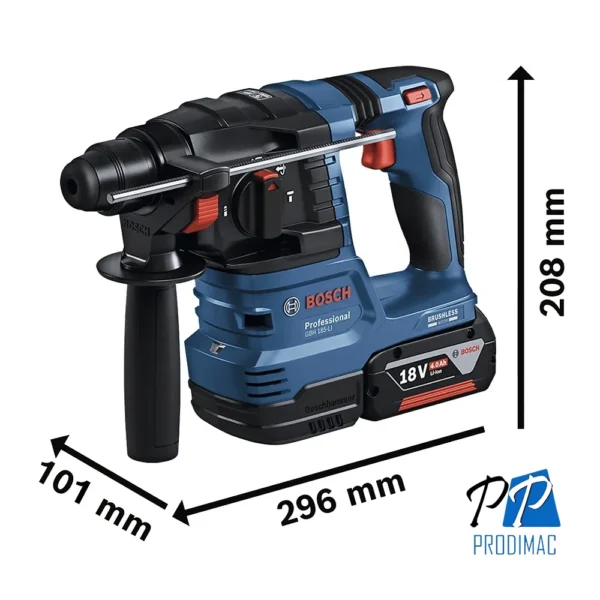 Rotomartillo SDS Plus 18V Brushless Inc 2 Bat y Carg Bosch GBH 185-LI 0611.924.0E1-000