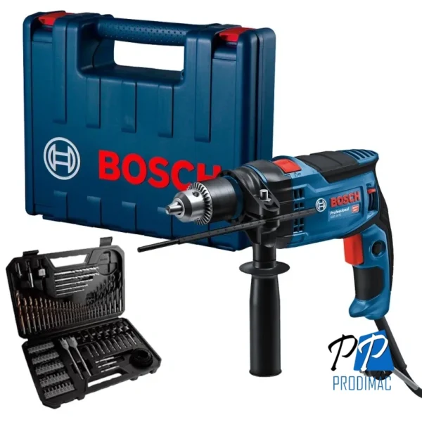 Taladro Percutor 1/2" 850W GSB 16 RE + Set de Accesorios 103 Piezas Bosch 0615.A00.1X0-000