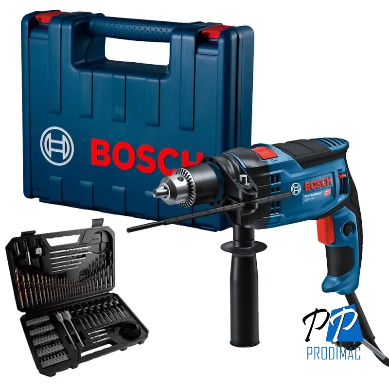 Taladro Percutor 1/2" 850W GSB 16 RE + Set de Accesorios 103 Piezas Bosch 0615.A00.1X0-000