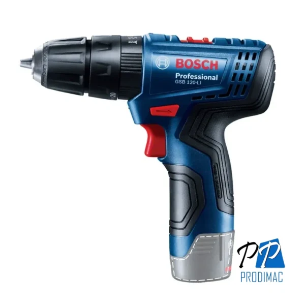 Taladro Percutor 3/8" 12V GSB 120-LI + Bat 2.0 Ah + Carg + Maletín Bosch 0615.A00.24L-000