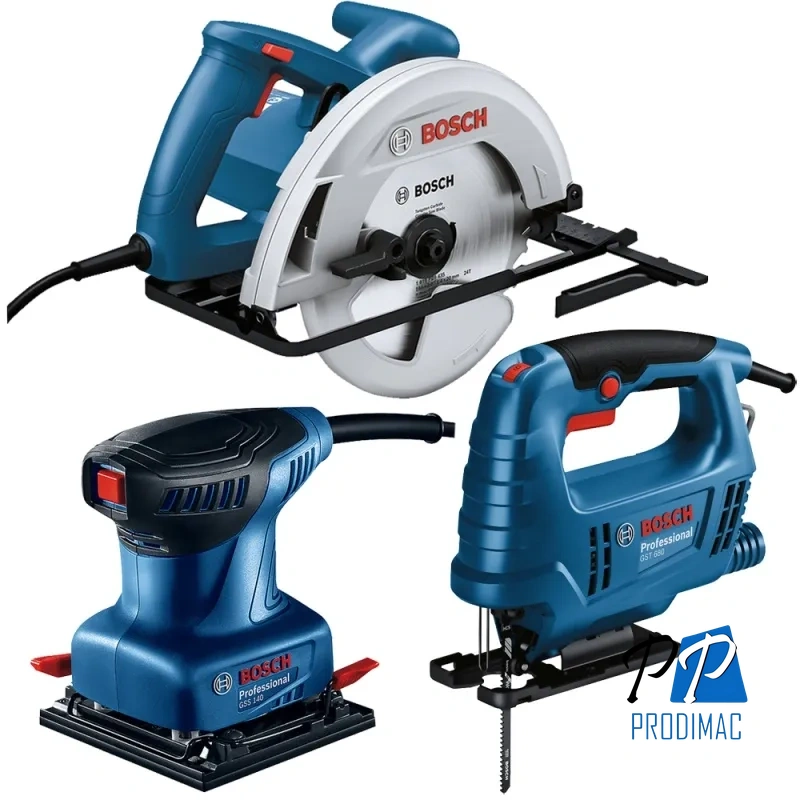 Sierra Circular 7 1/4" 1300W + Caladora 500W + Lijadora 220W Bosch 0615.A00.264-000