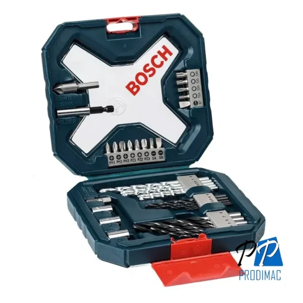 Taladro Percutor 3/8" 18V Inc Bat 2.0 Ah GSB 183-LI + Set X-Line 34 Piezas Bosch 0615.A00.2AC-000