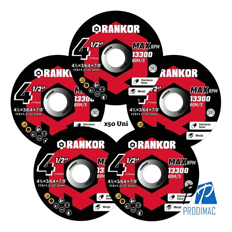 Disco abrasivo para corte 115x1.2mm Rankor 100000044 50 Uni