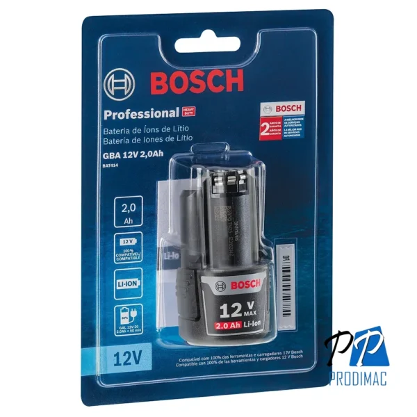 Bateria de Iones de Litio de 12 V Max 2, 0 Ah GBA 12V Max Bosch 1600.A00.21D-000
