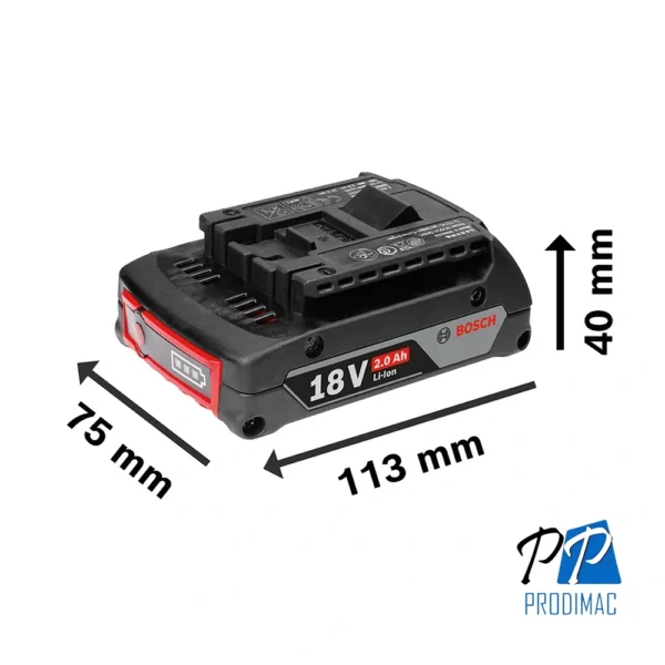 Starter Kit 2 Baterías Ion de Litio 18V 2.0 Ah + Cargador Bosch 1600.A02.RN1-000