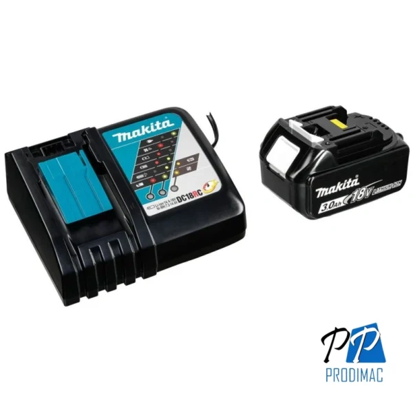 Set Batería 3.0Ah (BL1830B) + Cargador Rápido (DC18RC) LXT 18V Makita 191A24-4