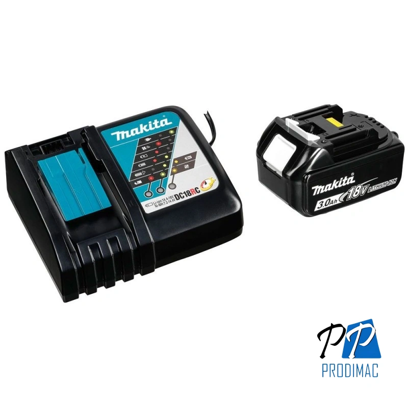 Set Batería 3.0Ah (BL1830B) + Cargador Rápido (DC18RC) LXT 18V Makita 191A24-4