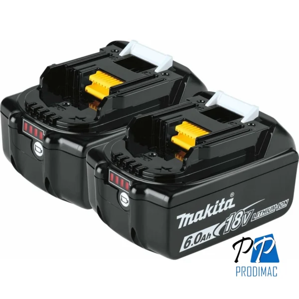 Set de 2 Baterías 18V LXT 6.0 Ah BL1860B + Cargador Doble DC18RD + MakPac Makita 198077-8