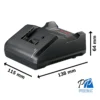 Cargador de Baterias 18V Bivolt 2 Ah Bosch GAL 18V-20 2608.000.733-000
