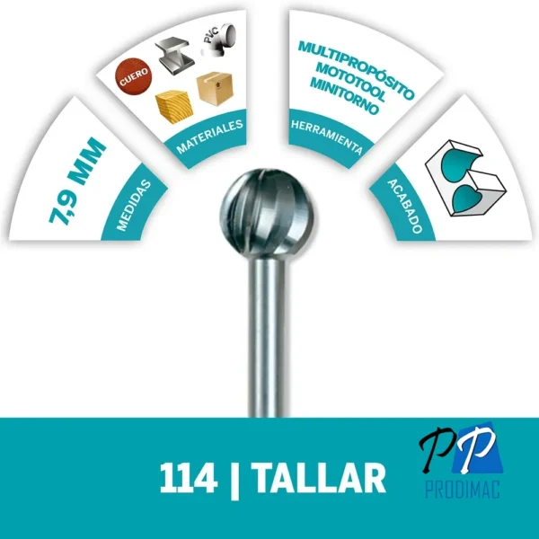 Fresa de Alta Velocidad Redonda 5/16" Dremel 114 2615.000.114-000