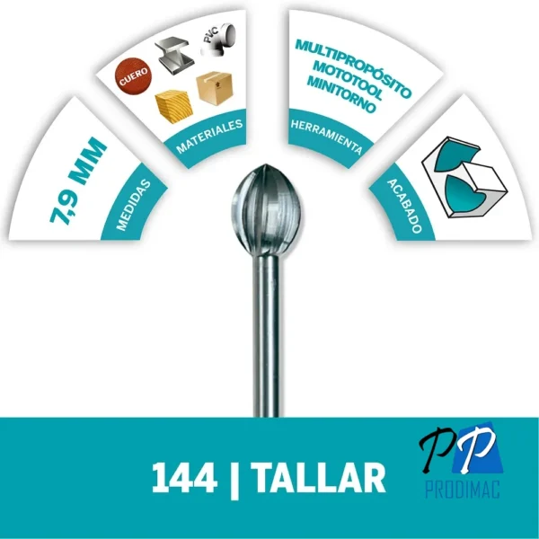 2615.000.144-000-3.webp Fresa de Alta Vel Redonda 5/16" Dremel 144 2615.000.144-000