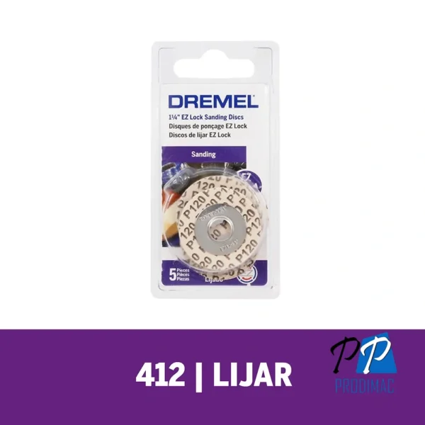 Discos de Lija Grano 220 Diametro 3/4" x 36 Unidades Dremel 412 2615.000.412-000