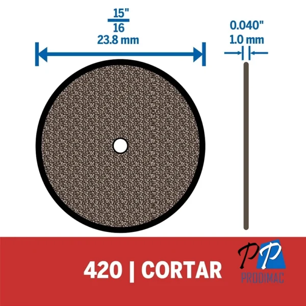 Disco de Corte de metales 15/16 trabajo pesado 20 UNID Dremel 420 2615.000.420-000