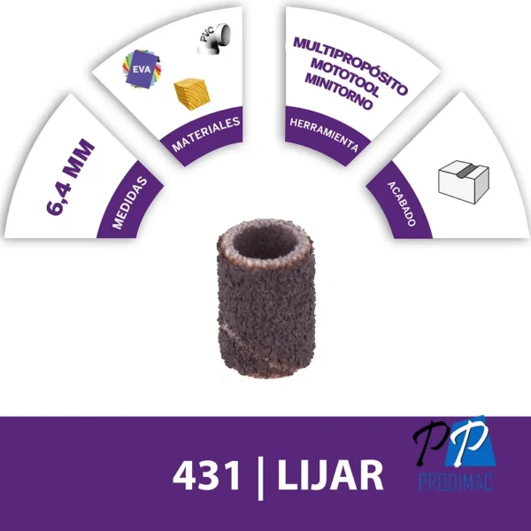 Banda de lija 1/4 Grano 60 6 Unid Dremel 431 2615.000.431-000
