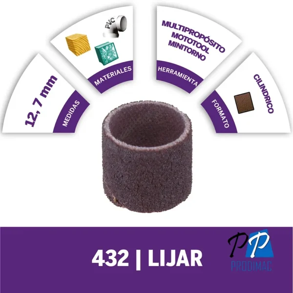 Banda de Lija 1/2 Grano 120 6 Unid Dremel 432 2615.000.432-000