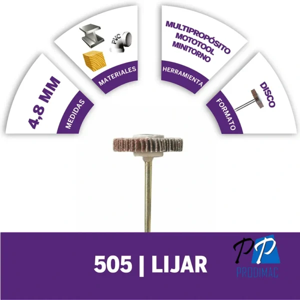 2615.000.505-000-3.webp Disco de Lija Grano 120 de 3/16" Dremel 505 2615.000.505-000