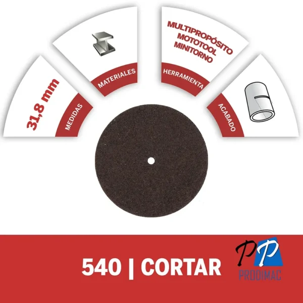 Disco de Corte de Metal 1-1/4 5 Unid Dremel 540 2615.000.540-000