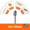 Fresa de Ranuras en V" 1/4" Dremel 640 2615.000.640-000