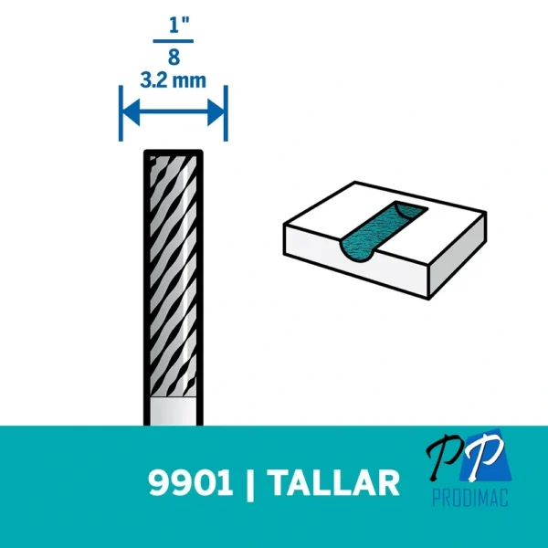 2615.009.901-000-4.webp Fresa Recta de Carburo de Tugnsteno 1/8" Dremel 9901 2615.009.901-000